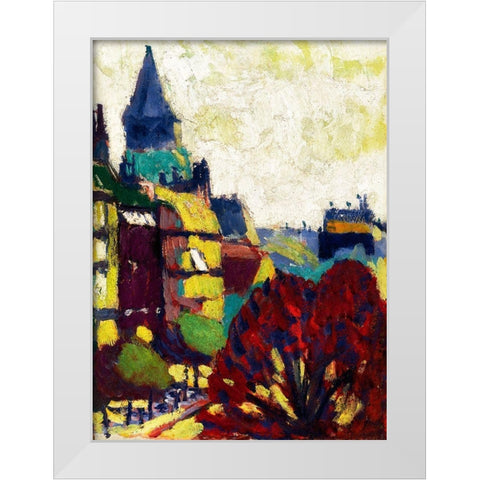 St Germain des Pres White Modern Wood Framed Art Print by Sayen, Henry Lyman
