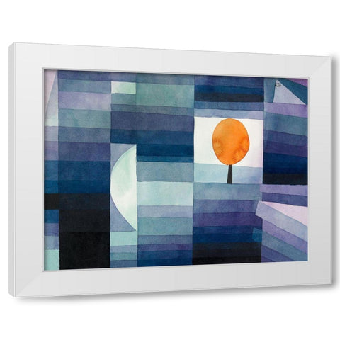 The Harbinger of Autumn White Modern Wood Framed Art Print by Klee, Paul