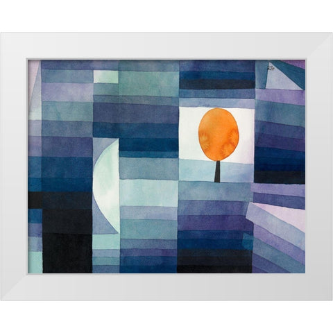 The Harbinger of Autumn White Modern Wood Framed Art Print by Klee, Paul