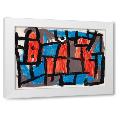 The Hour Before One Night White Modern Wood Framed Art Print by Klee, Paul