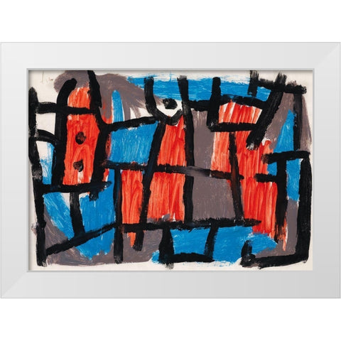 The Hour Before One Night White Modern Wood Framed Art Print by Klee, Paul