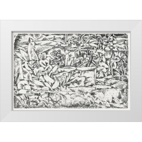 Garden of Passion White Modern Wood Framed Art Print by Klee, Paul