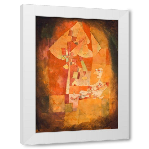 The Man Under the Pear Tree White Modern Wood Framed Art Print by Klee, Paul
