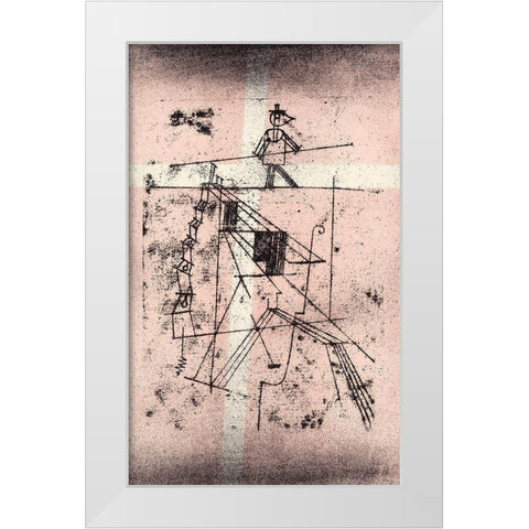 The Tight Rope Walker White Modern Wood Framed Art Print by Klee, Paul