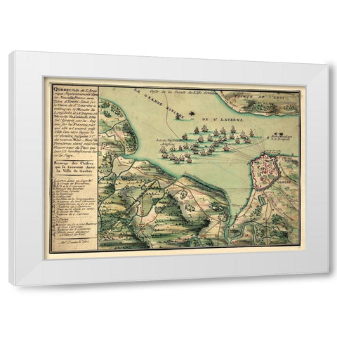 Siege of Quebec City 1670 White Modern Wood Framed Art Print by Vintage Places