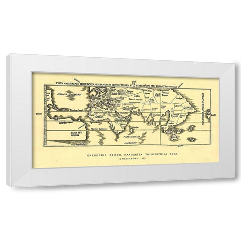 World Map White Modern Wood Framed Art Print by Vintage Maps