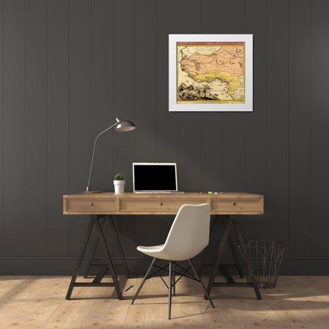 Guinee and Black Africa White Modern Wood Framed Art Print by Vintage Maps
