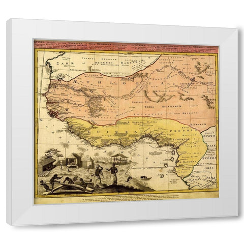 Guinee and Black Africa White Modern Wood Framed Art Print by Vintage Maps