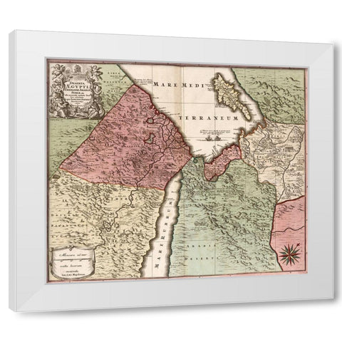 Egypt Syria and Arabia 1700 White Modern Wood Framed Art Print by Vintage Maps