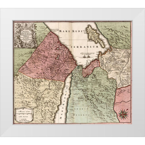 Egypt Syria and Arabia 1700 White Modern Wood Framed Art Print by Vintage Maps