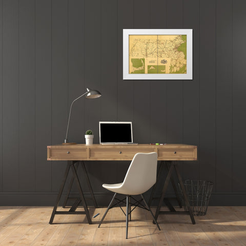 Massachusetts Electric Railways 1899 White Modern Wood Framed Art Print by Vintage Maps