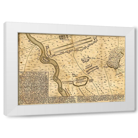 Battle of Whitemarsh Near Philadelphia 1777 White Modern Wood Framed Art Print by Vintage Maps