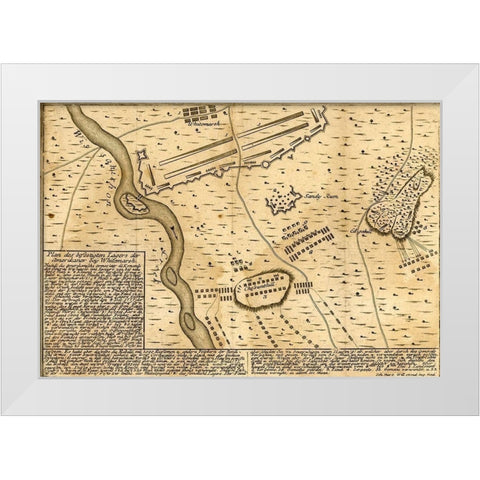 Battle of Whitemarsh Near Philadelphia 1777 White Modern Wood Framed Art Print by Vintage Maps