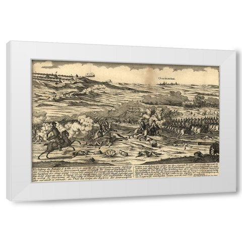 Battle of Germantown near Philadelphia 1777 White Modern Wood Framed Art Print by Vintage Maps