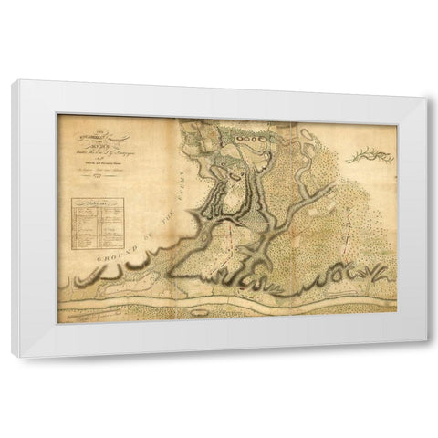 Burgoynes position at Freemans Farm on the Hudson 1777 White Modern Wood Framed Art Print by Vintage Maps
