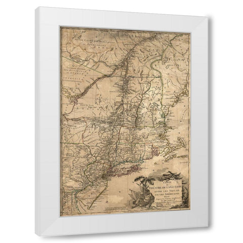 Theatre of War in the Thirteen Colonies 1777 White Modern Wood Framed Art Print by Vintage Maps