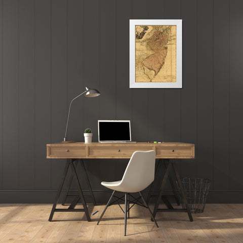 Province of New Jersey 1777 White Modern Wood Framed Art Print by Vintage Maps