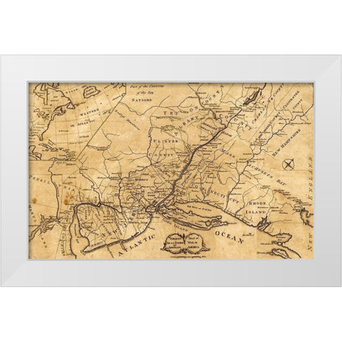 Seat of War in America 1777 White Modern Wood Framed Art Print by Vintage Maps