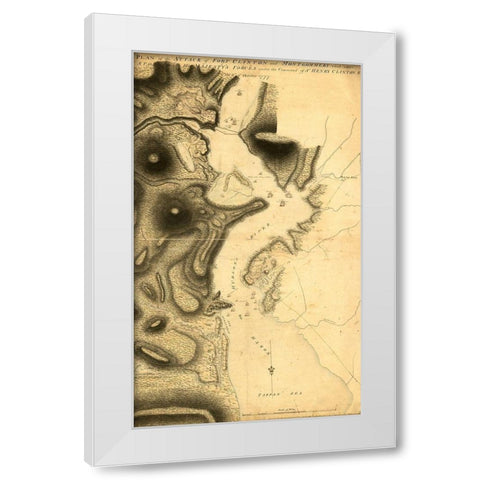 Plan of the attack of Fort Clinton and Montgomery 1777 White Modern Wood Framed Art Print by Vintage Maps