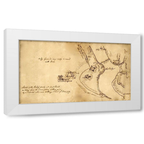 Colonial Defenses of West Poimt from Deserters Map White Modern Wood Framed Art Print by Vintage Maps