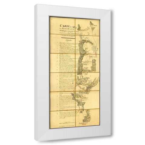 Battle of Monmouth or Freehold New Jersey 1778 White Modern Wood Framed Art Print by Vintage Maps