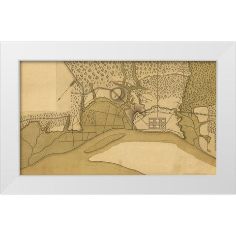 Savannah and Its Environs 1779 White Modern Wood Framed Art Print by Vintage Maps