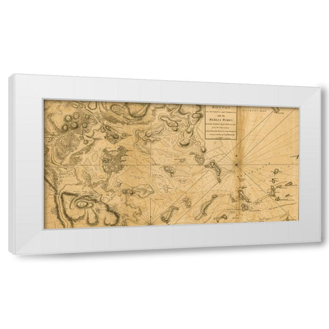 Boston its environs and harbor 1775 White Modern Wood Framed Art Print by Vintage Maps
