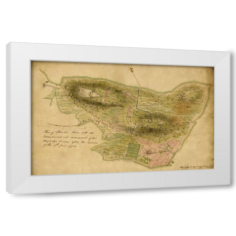 Bunker Hill 1775 White Modern Wood Framed Art Print by Vintage Maps