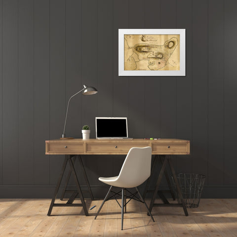 Plan of the heights of Charles Town White Modern Wood Framed Art Print by Vintage Maps