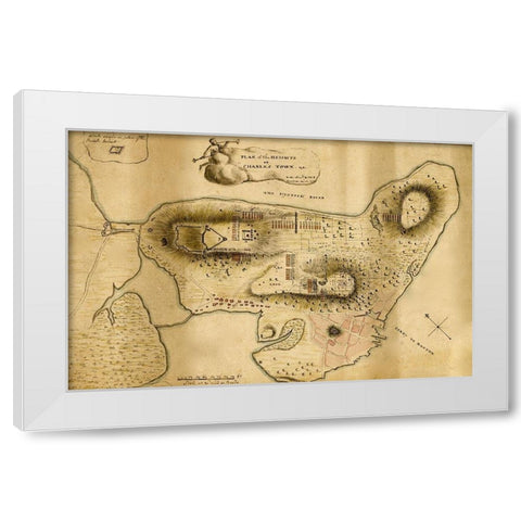 Plan of the heights of Charles Town White Modern Wood Framed Art Print by Vintage Maps