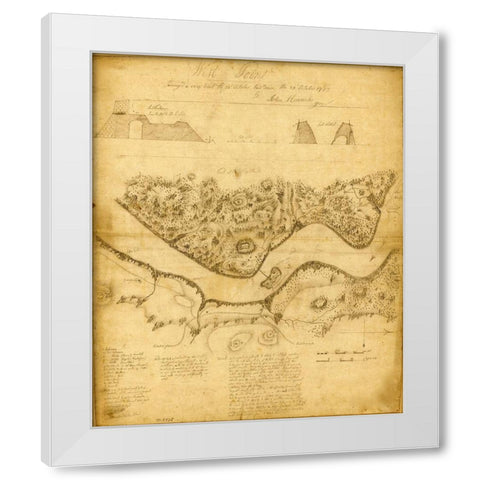 West Point 1783 White Modern Wood Framed Art Print by Vintage Maps