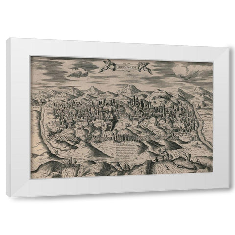 Antique Map of Jerusalem White Modern Wood Framed Art Print by Vintage Maps