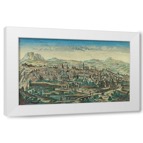 Antique Map of Jerusalem White Modern Wood Framed Art Print by Vintage Maps