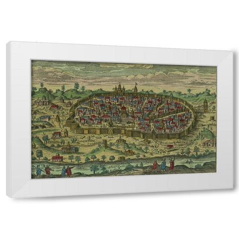 Antique Map of Jerusalem White Modern Wood Framed Art Print by Vintage Maps