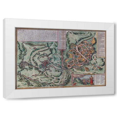 Antique Map of Jerusalem White Modern Wood Framed Art Print by Vintage Maps