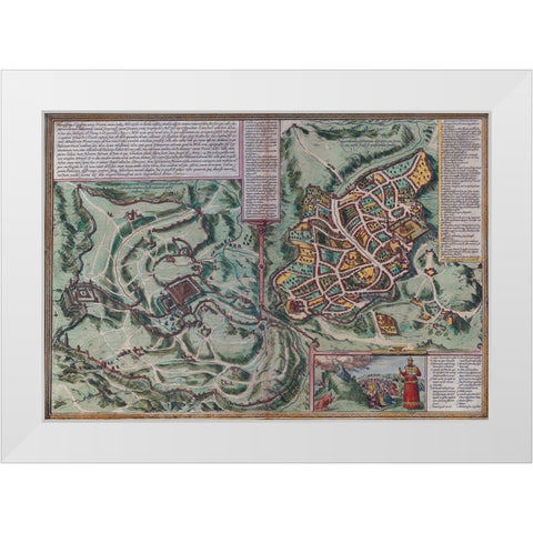 Antique Map of Jerusalem White Modern Wood Framed Art Print by Vintage Maps