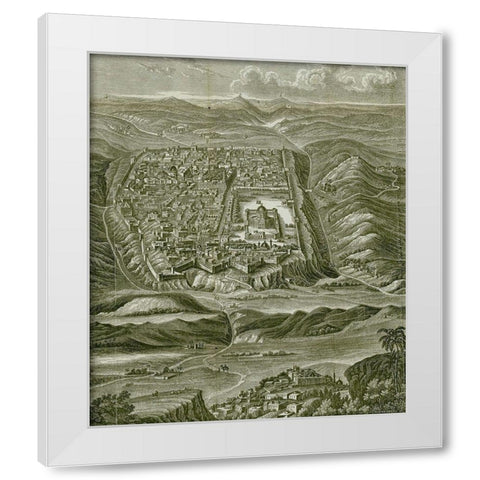 Plan of Jerusalem White Modern Wood Framed Art Print by Vintage Maps