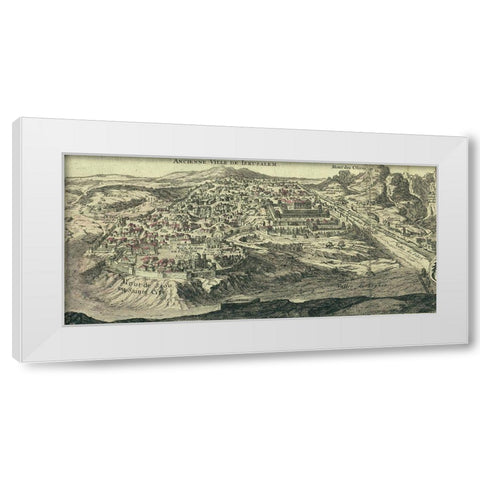 Antique Map of Jerusalem White Modern Wood Framed Art Print by Vintage Maps