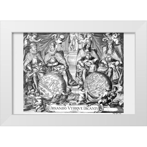 Atlas Frontispiece White Modern Wood Framed Art Print by Kilian, Philip