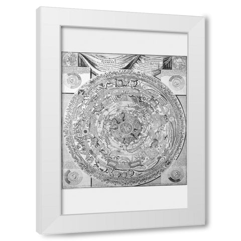Celestial Map White Modern Wood Framed Art Print by Saliba, Antonio
