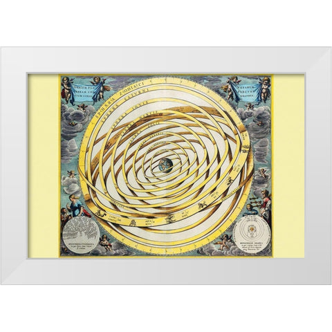 Celestial Map White Modern Wood Framed Art Print by Cellarius, Andreas