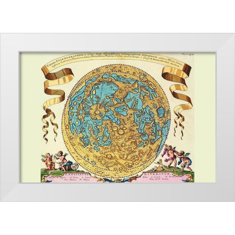 The Lunar Surface White Modern Wood Framed Art Print by Hevel, Joanne