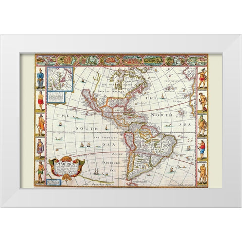 America White Modern Wood Framed Art Print by Speed, John