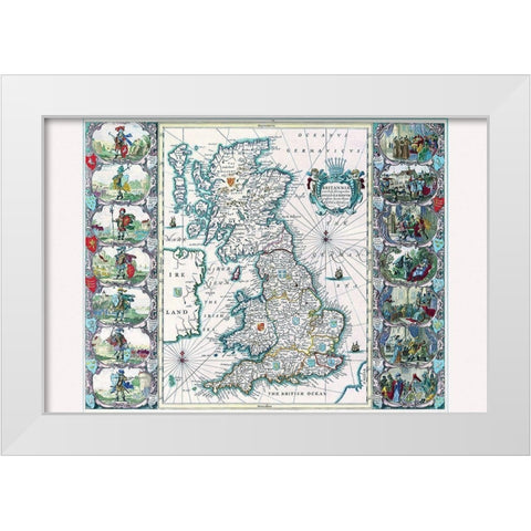 Britannia White Modern Wood Framed Art Print by Speed, John