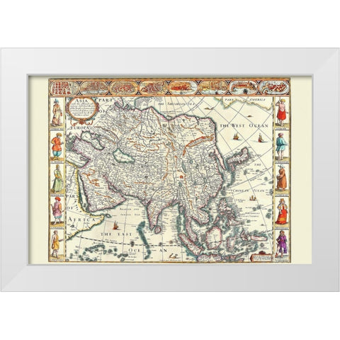 Asia White Modern Wood Framed Art Print by Speed, John