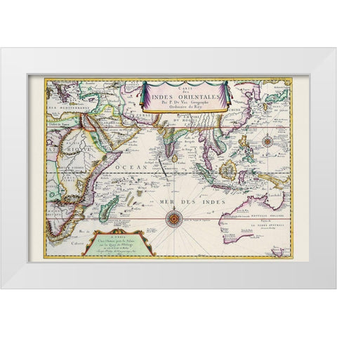 Indies Orientales Southeast Asia White Modern Wood Framed Art Print by Duval, Pierre