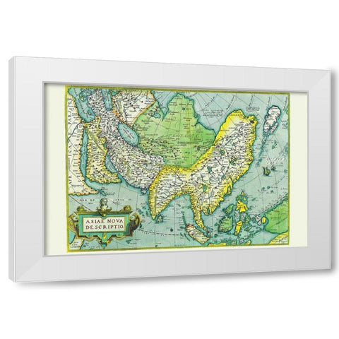 Asia White Modern Wood Framed Art Print by Ortelius, Abraham