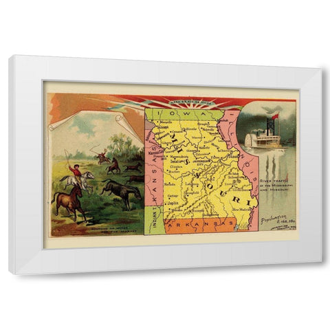 Missouri White Modern Wood Framed Art Print by Arbuckle Brothers