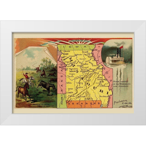 Missouri White Modern Wood Framed Art Print by Arbuckle Brothers