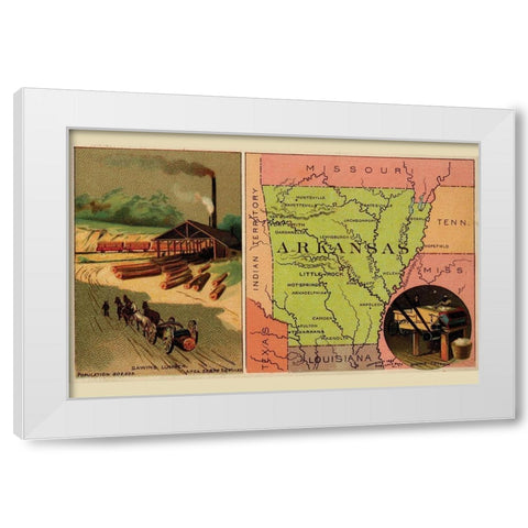Arkansas White Modern Wood Framed Art Print by Arbuckle Brothers